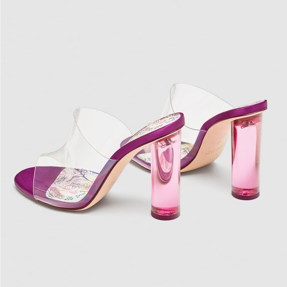 ZARA Pink Acrylic Heels - Picture 1 of 7